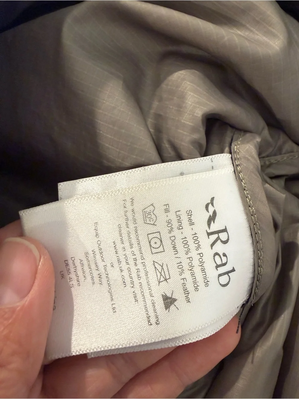 Rab Continuum hooded down jacket Large